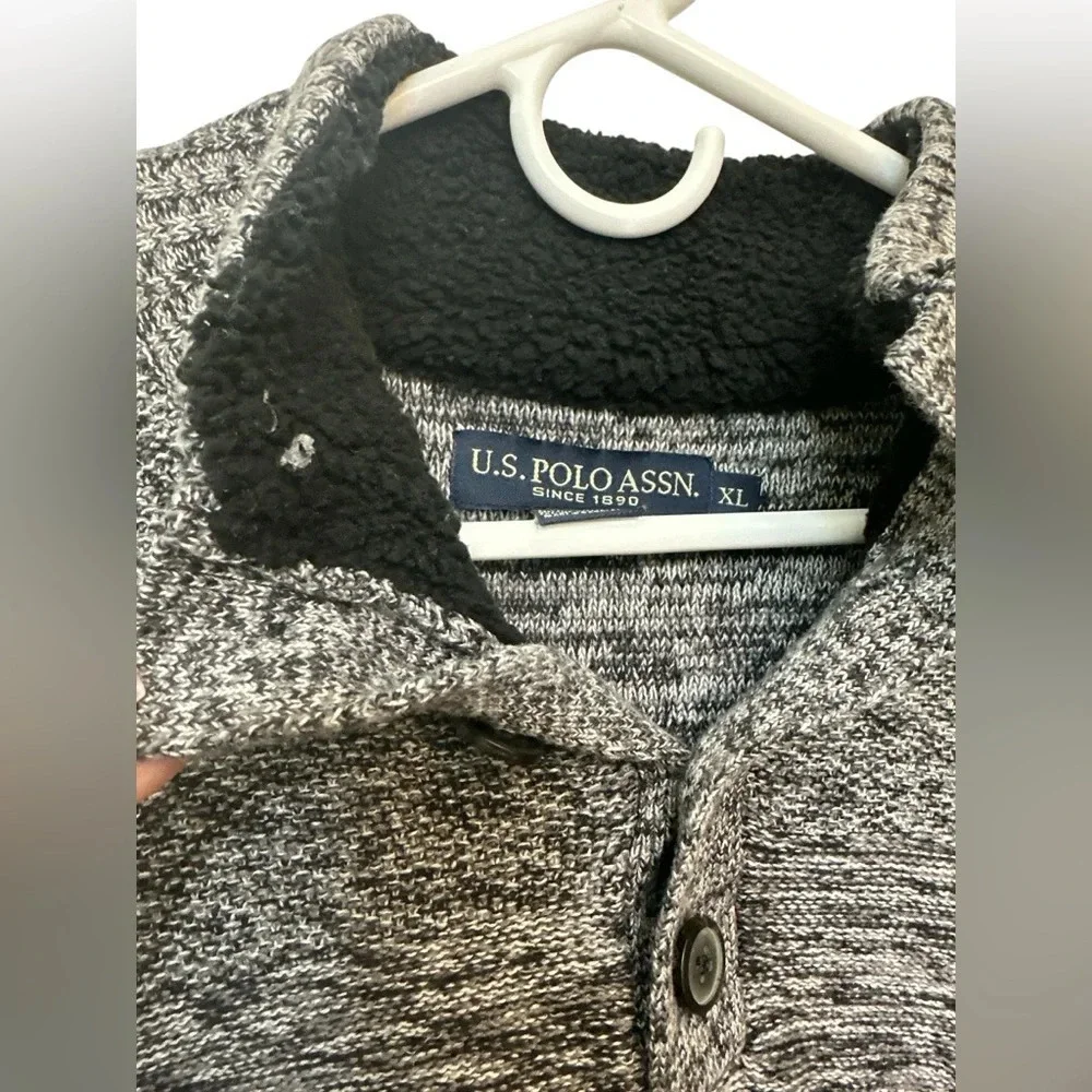 US Polo Assn Sweater Mens Long Sleeve 1/4 Button Pullover sweater